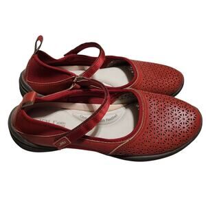 JBU Women's Dandelion Hook and Loop Closure Mary Jane Sporty Flat Shoe Sz 9 EUC